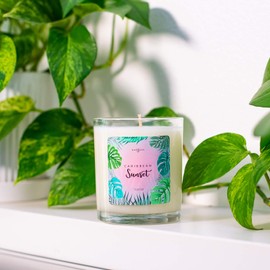 Kate Bissett Baubles Caribbean Sunsent Scented Premium Candle and Jewelry with Surprise Earring Inside | 10 oz Large Candle | Made in USA | Parrafin Free