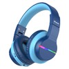 iClever BTH12 Kids Bluetooth Headphones,Colorful LED Lights Kids Headphones Wireless,74/85dBA