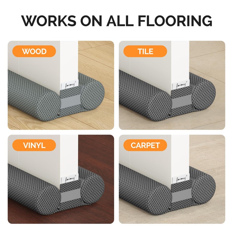 fowong 2 Pack Door Draft Stopper 30" Adjustable Under Door