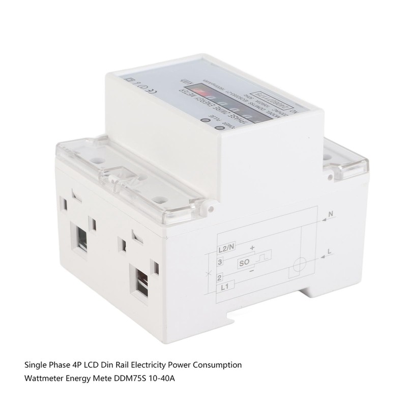 Moncer Energy Meter, DDM75S Single Phase 4P LED Din Rail
