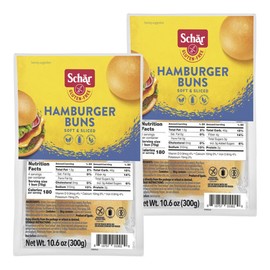 Schar Gluten Free Hamburger Buns, 10.6oz Bag (Pack of 2)
