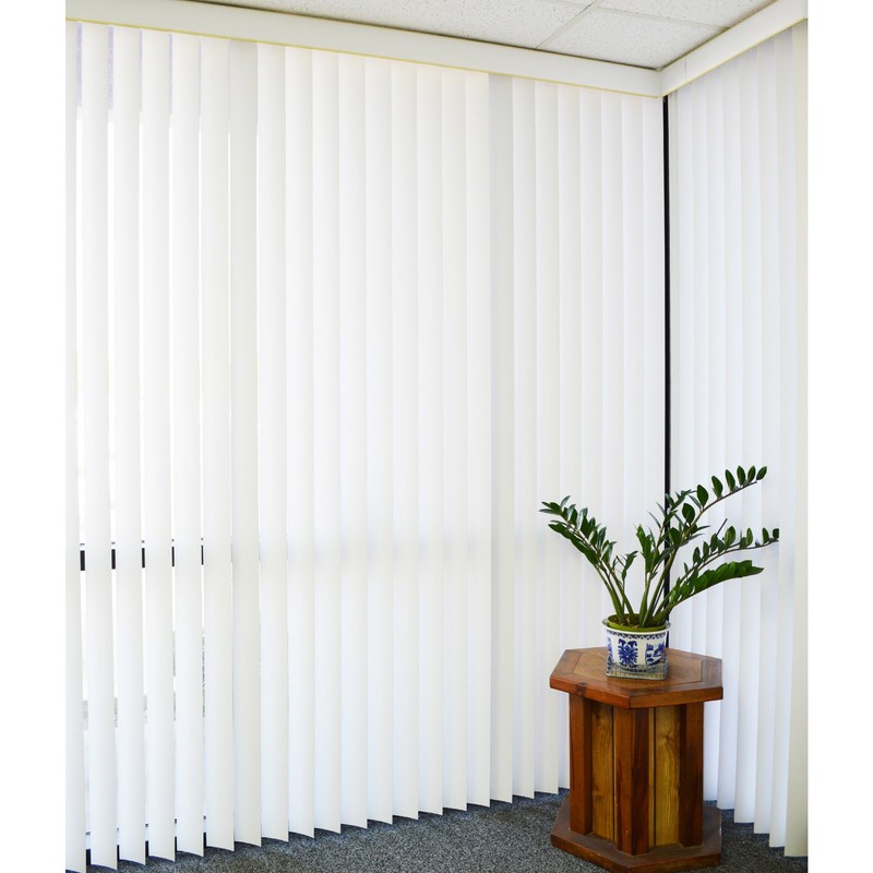 DALIX PVC Vertical Blind Replacement Slats Curved Smooth White 82.5