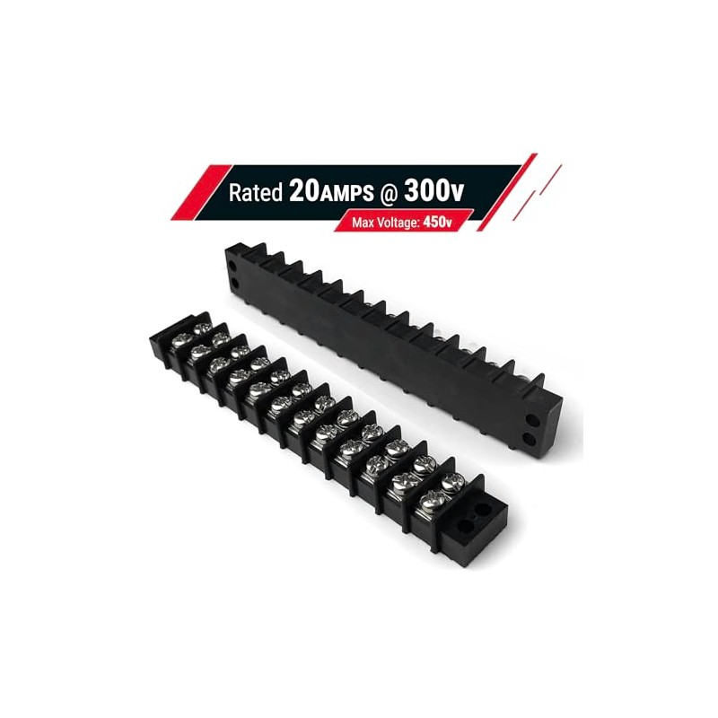 MGI SpeedWare Double Screw Terminal Junction Block 300V/20A, Row Barrier