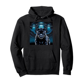 Kid Black Panther Selfie with Alien UFOs Black Panther Party Pullover Hoodie