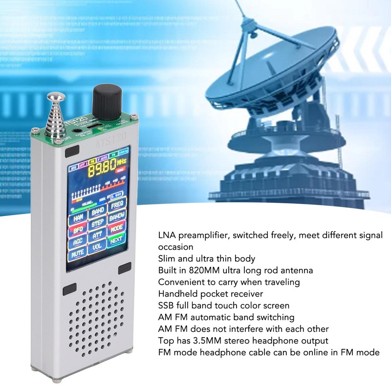 Full Band Receiver Worldband Radio Frequency 2.4in TFT Touch Screen