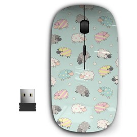 KAWAMOUSE 2.4G Ergonomic Portable USB Wireless Mouse for PC, Laptop, Computer, Notebook with Nano Receiver (Cute Sheep)