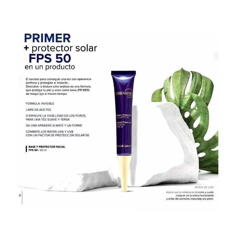 Terramar Base Y Primer Facial En 1 Con Protector Solar