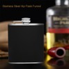 Stainless Steel Hip Flask Black Leather Funnel with Two Wine