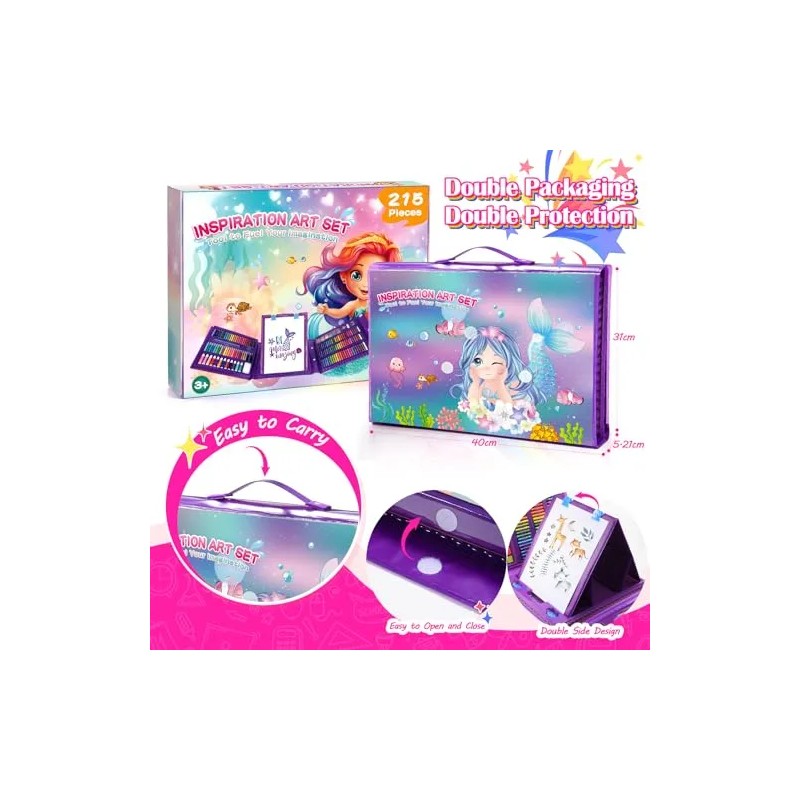 Kit De Arte Y Manualidades 215 Piezas Para Niños