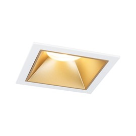 Paulmann Cole 93130 LED Recessed Light 3-Step-Dim IP44 Square 88 x 88 mm Coin 3 x 6 W 3 x 470 lm 230 V 2700 K White Gold Matt