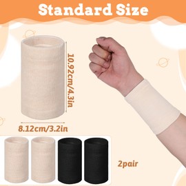 2 Pairs Wrist Compression Sleeve, Nylon Wristbands Brace for Support Wrist, Soft Elastic Sport Support Wraps for Wrists Protect, Carpal Tunnel Wraps Protector for Basketball Volleyball Golf Playing