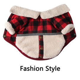 Vecomfortable - Abrigo de perro con cuello en V para perros pequeños con forro polar para invierno frío rojo XS