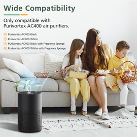 2 Pack AC400 Air Purifi-ers Replacement Filt-er for Purivortex AC400 Air Purifi-er, 3-in-1 H13 True HEPA Technology High Efficiency Toxin Absorber Filt-er, Green