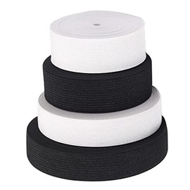 Noshad® 5Meter Wide Flat Elastic Band for Sewing, Waistband, Haberdashery, Clothing, Arts & Crafts and many more (Black, 40mm)