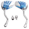 AULESSE 1 Pair Left Right Universal Motorcycle Scooter Chrome Skull