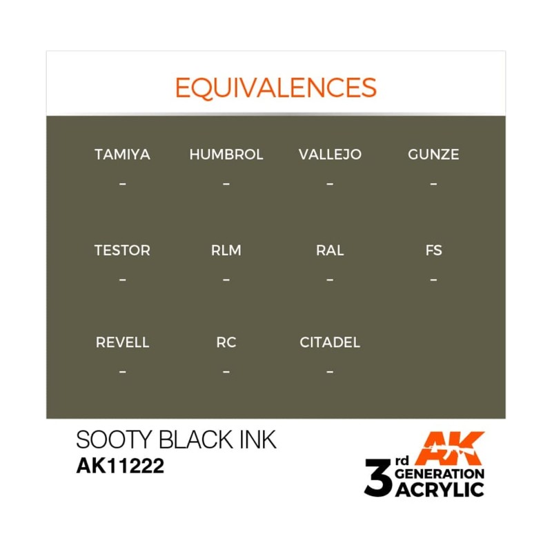 AK Interactive 3rd Gen Acrylic Sooty Black Ink 17ml