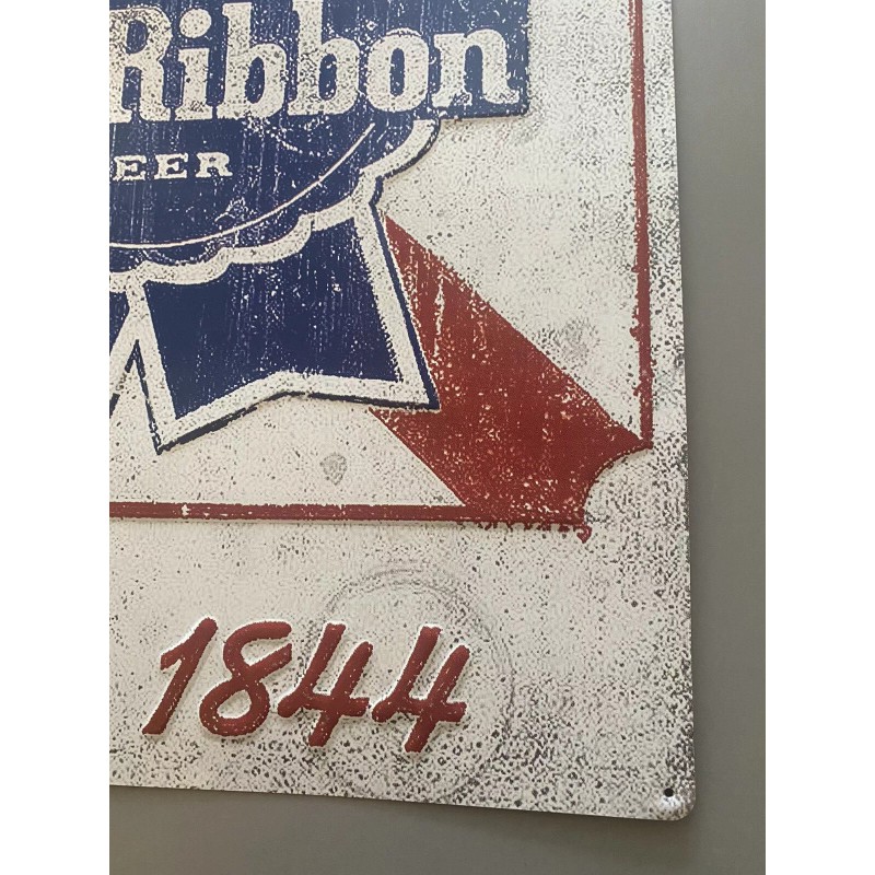Pabst Blue Ribbon PBR Beer nostalgic metal tacker tin sign