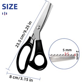 Pinking Shears for Dressmaking, Professional Stainless Steel Tailor Pinking Scissors for Felt Paper Fabric Cutting/Sewing, Handled Zig Zag Scissors, Children Adults Art and Craft Scissors
