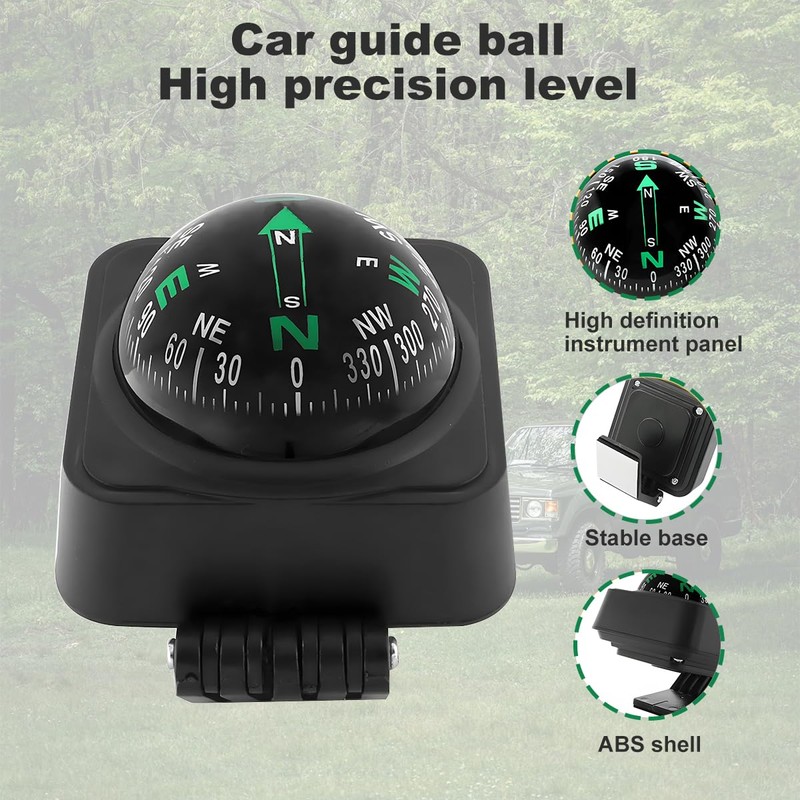 Mandark Car Compass, Adjustable Dashboard Vehicle Direction Navigation Ball, Portable