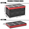 28L-Black Plastic Storage Crates, Pack of 2 Collapsible Plastic Crates