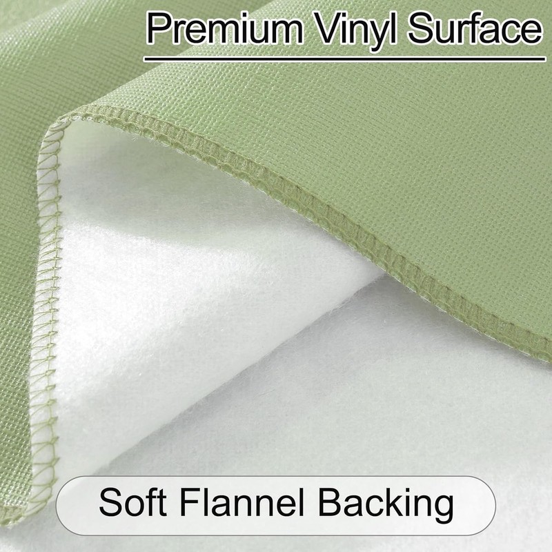 Wondwrla Rectangle Tablecloth, Vinyl Tablecloths with Flannel Backing, Waterproof Wipeable