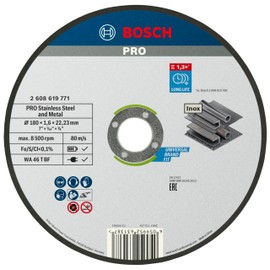 Bosch Professional 1x Standard for Inox Trennscheibe (für Edelstahl, Ø 180 x 1,6 x 22,23 mm, Gerade, Zubehör Winkelschleifer)