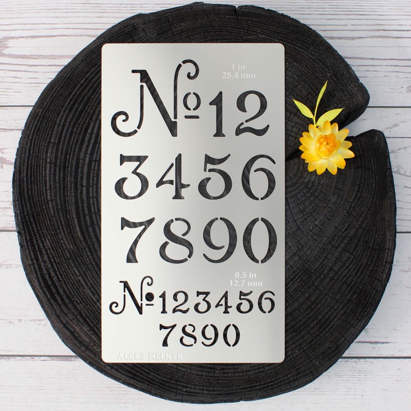 Aleks Melnyk No.452 Metal Stencil, Small Number Stencil, Size 1in