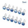 Sunlit Round Crystal Glass Decorative Shower Curtain Hooks, Rust Proof