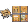 Primitives by Kathy LOL Stone Coasters, Set of 4, Camp