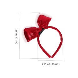 SAFIGLE Christmas Bowknot Headband Hairband for Women Comfortable Holiday Hair Accessory Festive Party Decoration with Cute Plush Design