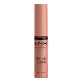 Labial Líquido Nyx Butter Gloss Cobertura Ligera A Media 8ml Color Madeleine