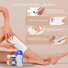 FOCTXI 200 Wax Strips Large Non-Woven, Waxing Strips Use with Soft & Hard Wax, Suitable for Legs, Arms, Bikini & Body, 8'' x 2.75''