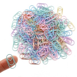 Wolepaz Small Paper Clips, 50Pcs Mini Metal Heart Shaped Paperclips, Mini Bookmark Clips for Family School Office Document Organizing (8 Color)