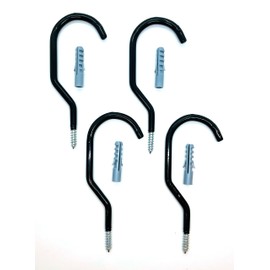 INION Set of 4 ceiling hooks, bicycle hooks, bicycle holder, wall mount, ceiling mount, storage hooks