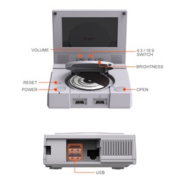 RETROFLAG PiStation Case Pi 4 Case with 800x480 Pixel 3.4 inch LCD Screen & Stereo Speaker，Fan Heatsinks HDMI Cable for Raspberry Pi 4