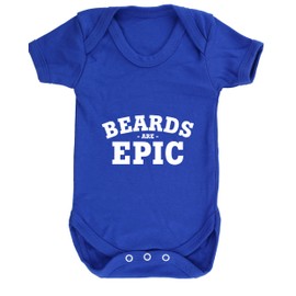 Hippowarehouse Beards are Epic Baby Vest Bodysuit (Short Sleeve) Boys Girls Royal Blue