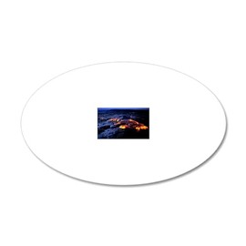 CafePress Lava Flow 20"x12" Oval Wall Decal, Vinyl Wall Peel, Reusable Wall Cling