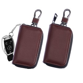 FOXNSK 2Pcs Upgraded Car Key Case, Faraday Cage Car Key Protector Anti-Theft Pouch Anti-Hacking Case Blocker Car RFID GPS Signal Blocking Box for Car Key