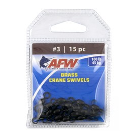 AFW Brass Crane Swivels, Size #3, 100 lb Test, Black, 15 pc