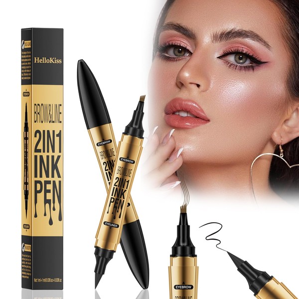 Magic Eyebrow Pencil, Waterproof Eyebrow Pen, 4 Tipped 2 IN