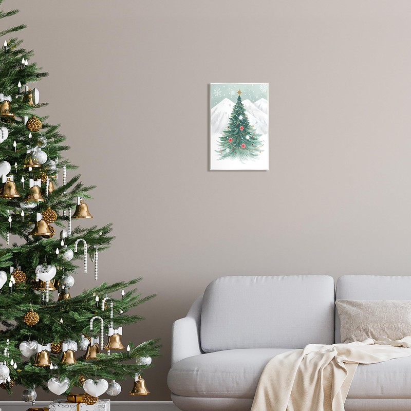 Stupell Industries Subtle Christmas Tree in Snow Wall Plaque Art