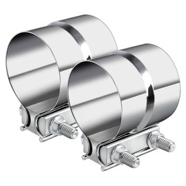 TERMUX 3.0 Inch Exhaust Clamp,3" Lap Joint Band Clamp Sleeve Coupler Stainless Steel for Pipes Mufflers Catalytic Converters（2PCS）