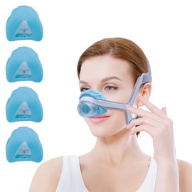 4 Pack Nasal CPAP Mask Liners Compatible with Medium Size N20 Nasal Mask Cushions. Enjoy Silky Comfort, Reducing Facial Redness and Pressure Marks for Enhanced Comfort (Ice Blue) (Medium)