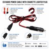 CB Radio Power Cord 3Pin Plug Cable 2-Wire 16AWG Fused