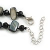 Avalaya Black Sea Shell and Glass Bead Necklace - 50cm