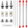 10 Pieces Airbrush Nozzle Needle Nozzle Cap Kit with Wrench