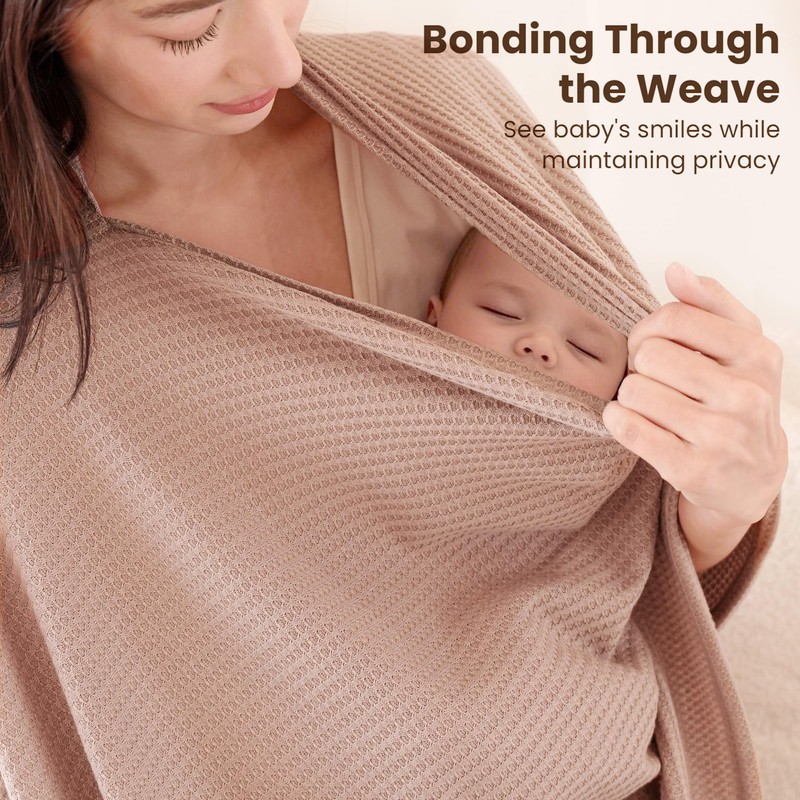 Konssy Nursing Cover for Breastfeeding, Soft & Breathable Privacy Poncho,