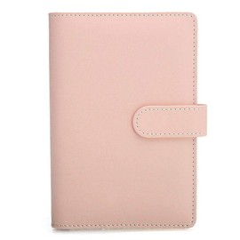 TOOLSTAR A5 PU Leather Refillable Notebook Cover Replace Binder Rings Journal Notepad Case with Business Card Pocket,Writing Journal Cover - Pink 17.5x23cm