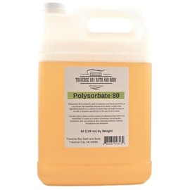 Traverse Bay Bath and Body Polysorbate 80-8 Pounds 128 Oz weight T-MAZ 80, Tween 80 100% pure Surfactant & Emulsifier. Made in the USA 1 Gallon. Safety Sealed Container