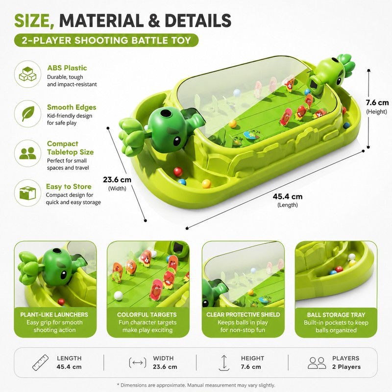 2-Player Tabletop Shooting Battle Game for Family Fun – Plants